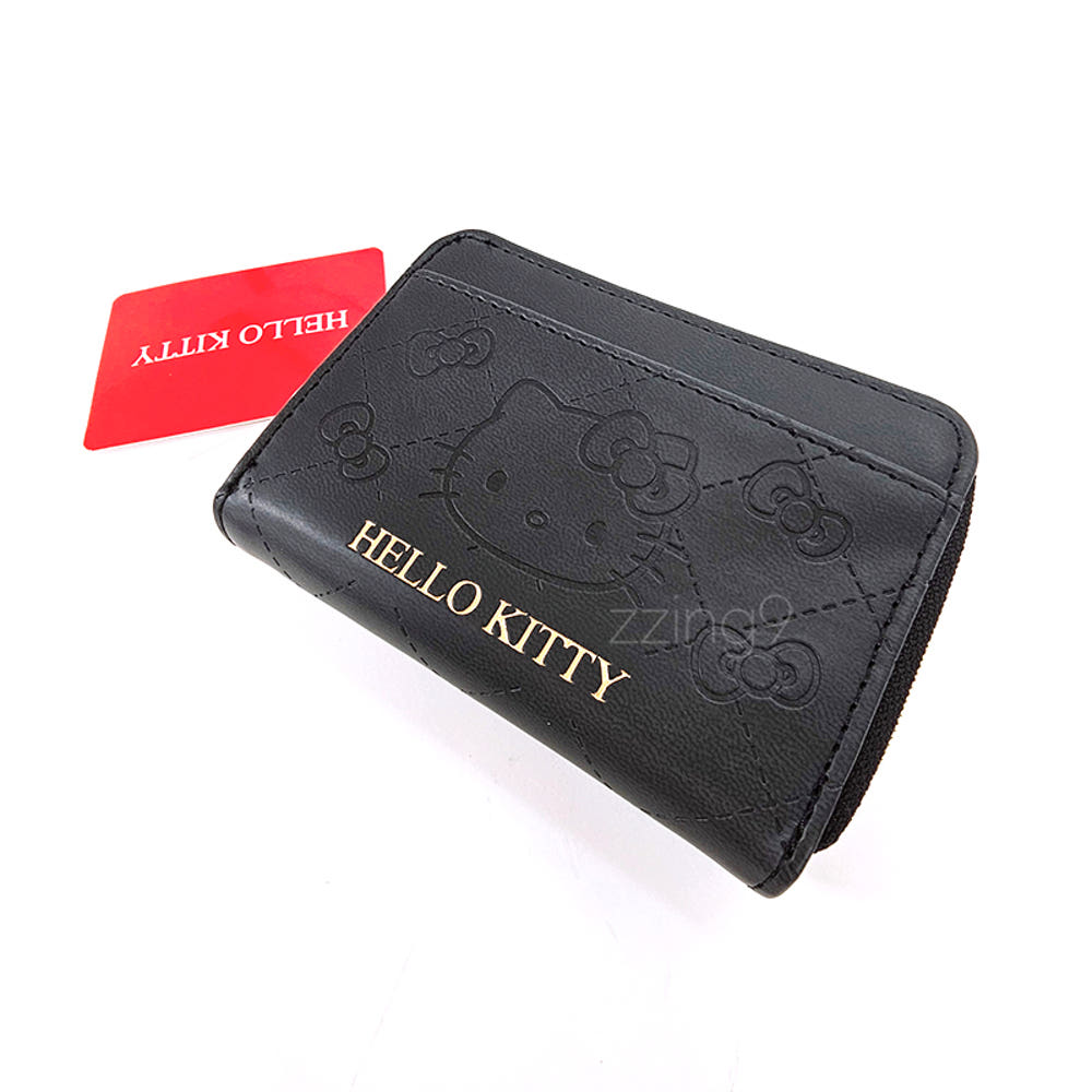 산리오 헬로키티 블랙 캐릭터 카드 반지갑 : 찡구찡구