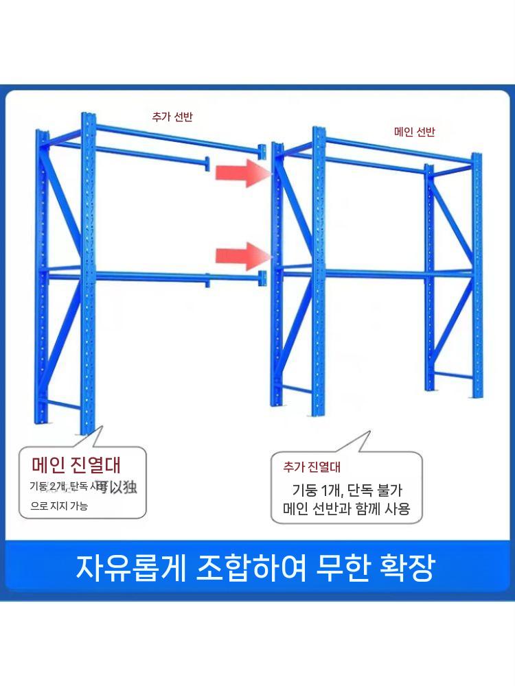 의류창고 철제 공장 행거 조립식 창고 대형 재고 선반 물류 옷걸이 보관 라미네이트 바닥 추가 - 상세 이미지 4