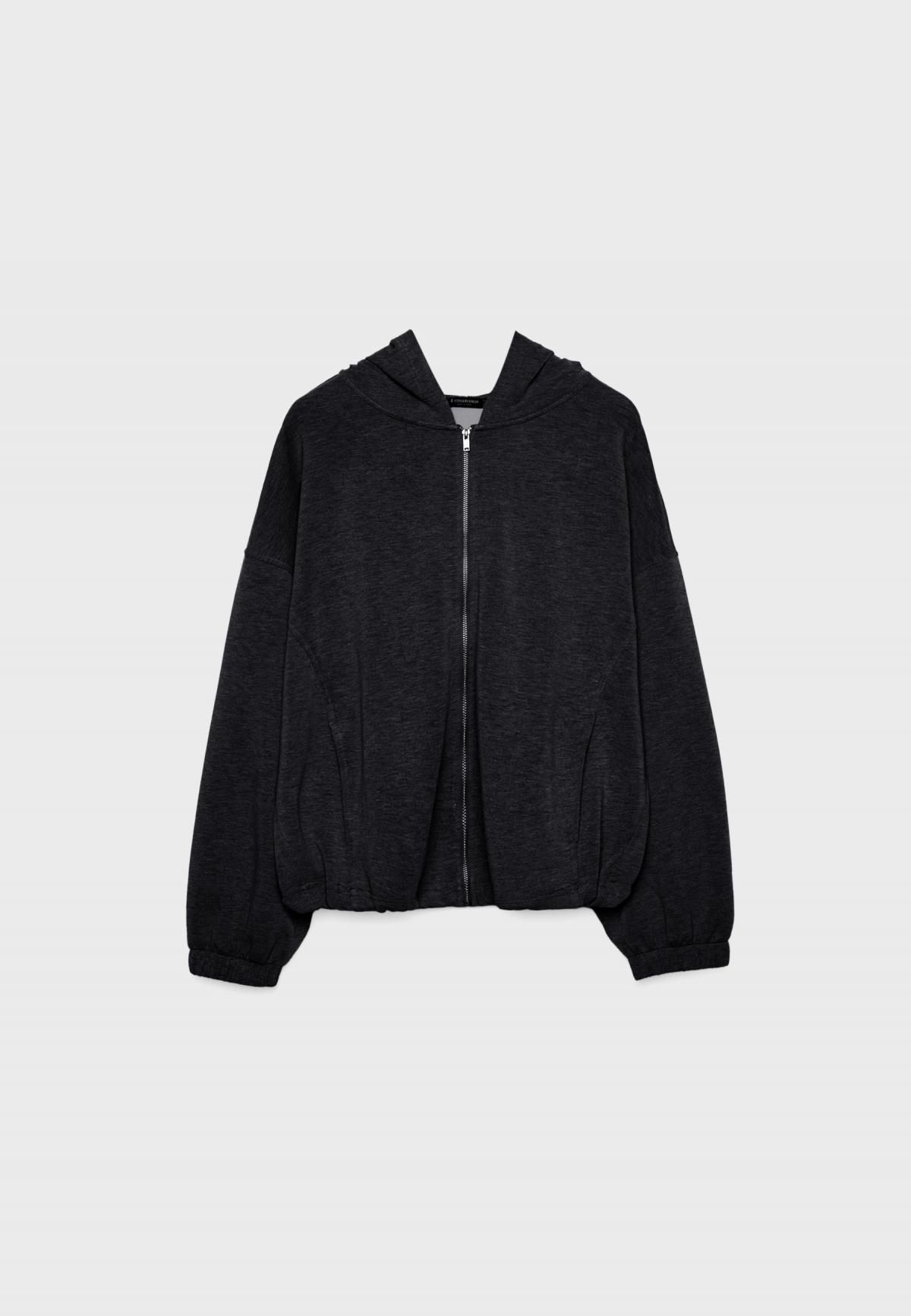 스트라디바리우스 소프트 모달블렌드 테크니컬 집업 후드티 6509/690 BLACK - 상품 이미지