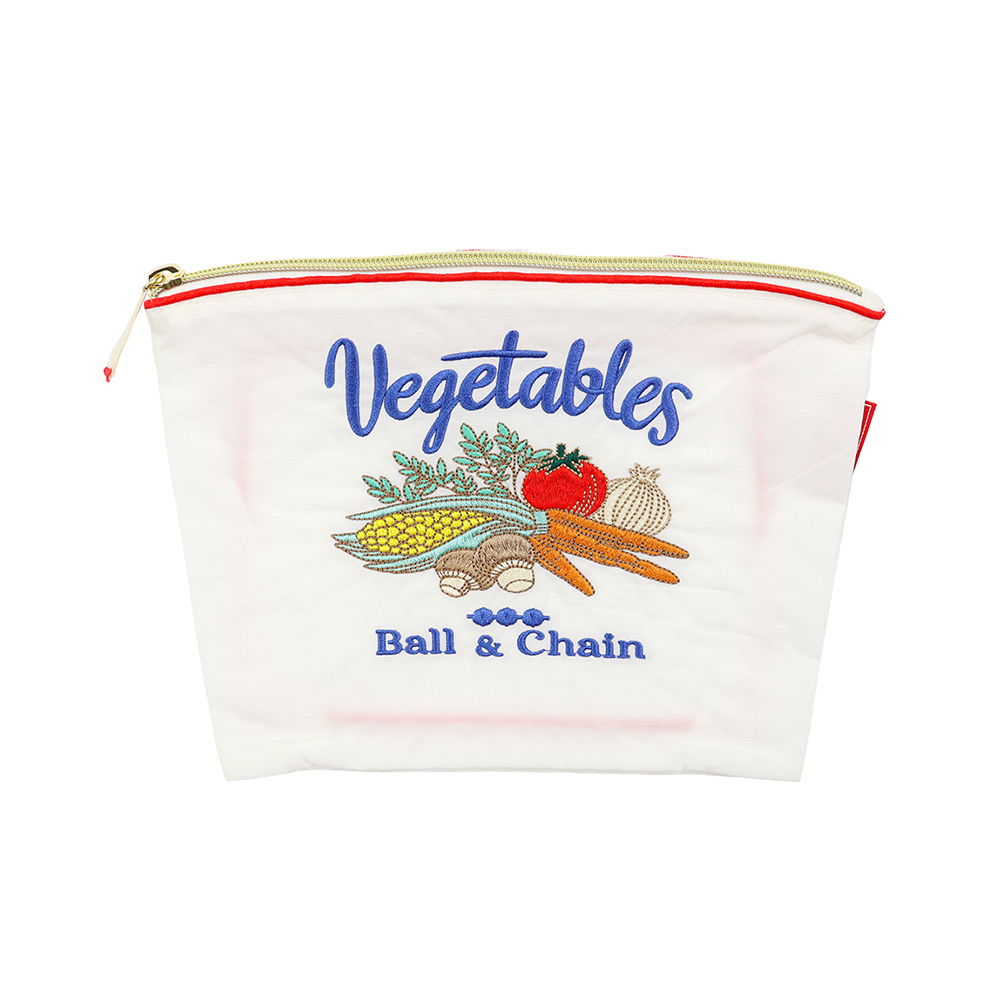 볼앤체인 화이트 베지터블 미디움 파우치 220191104 Vegetables - 상품 이미지
