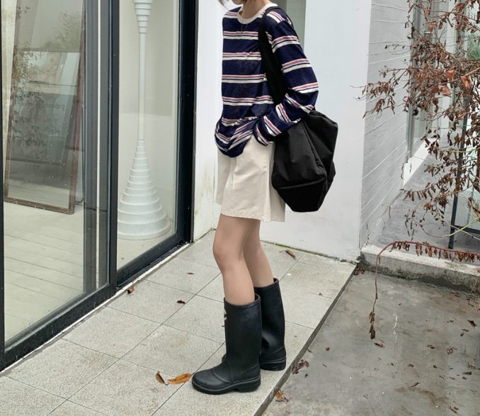 여성 스트라이프 긴팔티 텐셀 린넨 간절기 루즈핏 티셔츠 이미지 8