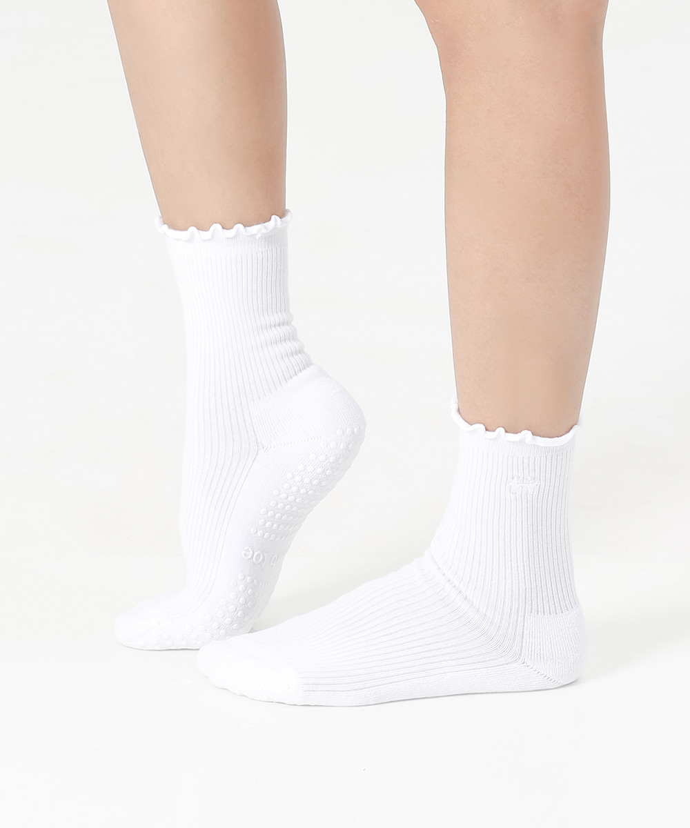 떰토 Frill Socks with Grip 스포츠 쿠션 크루삭스 무봉제 심리스 양말 - 상세 이미지 3