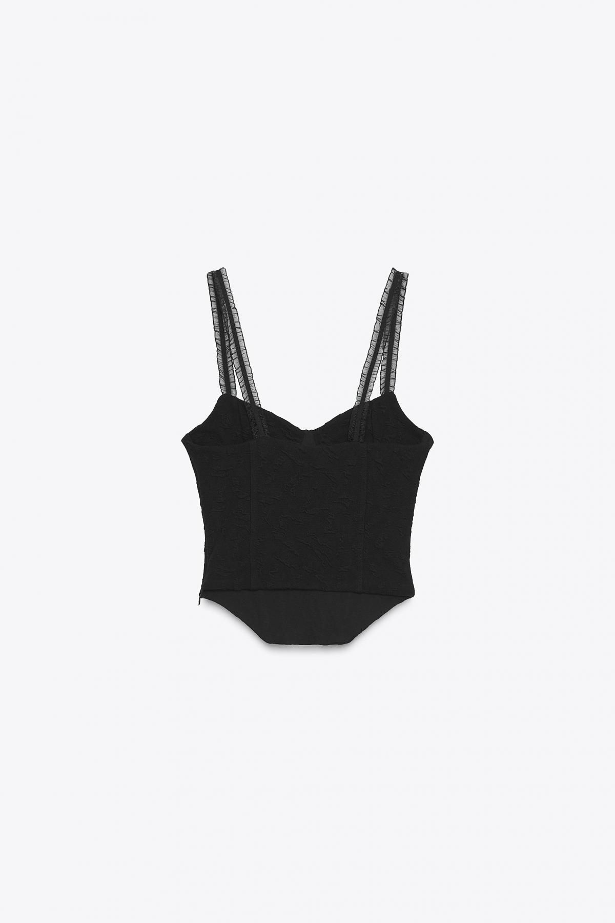 자라 자카드 코르셋 탑 0085/828 BLACK - 상세 이미지 5