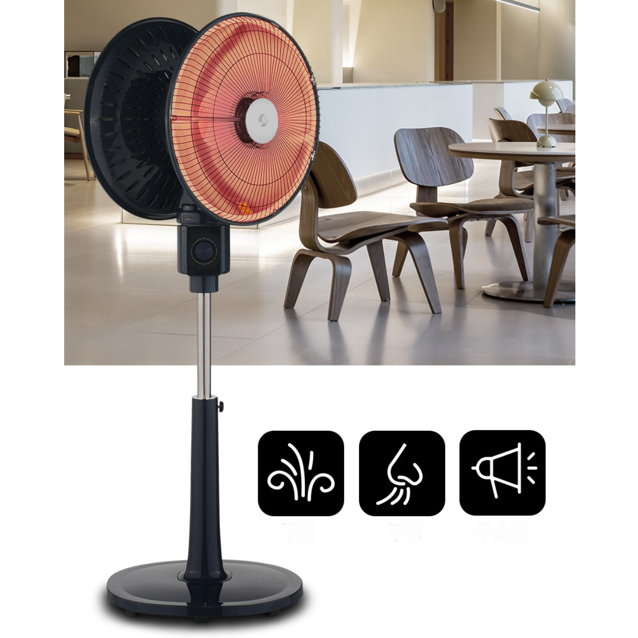 대형 듀얼 헤드 히터 공업용 히터 선풍기 난로 양방향 히터