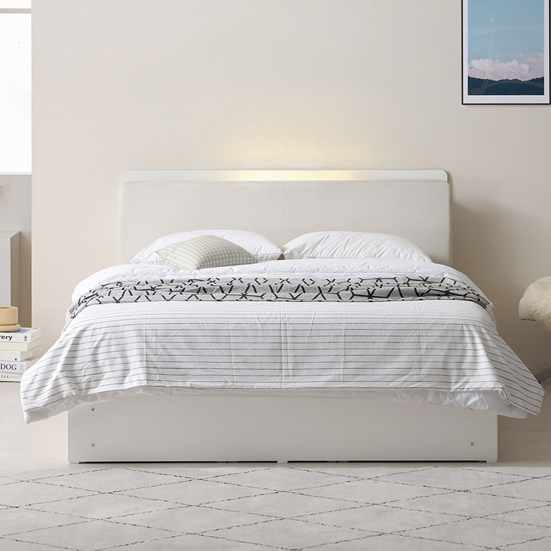 e스마트 플린 LED PU레더 서랍형 수납침대 SS