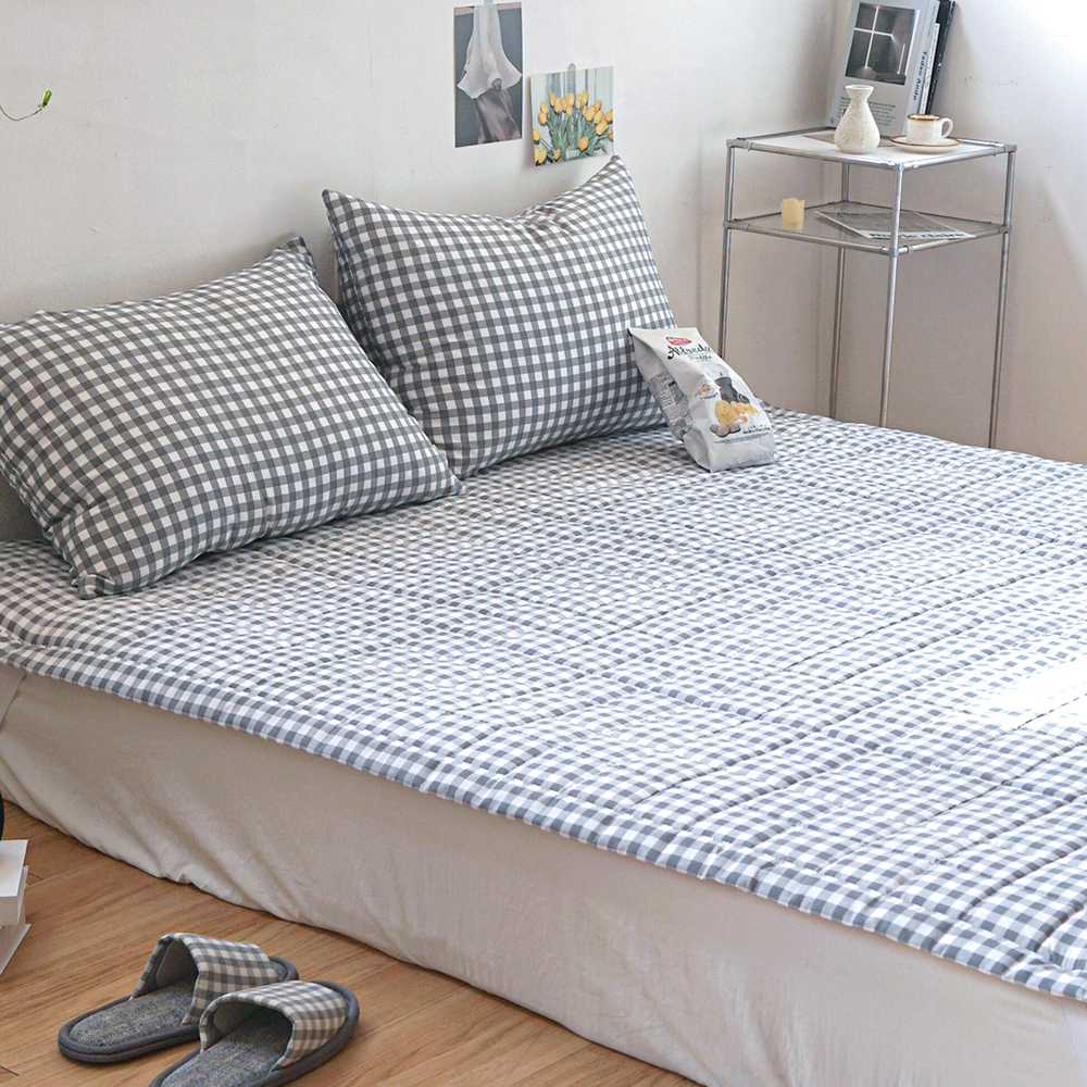 드림체크 먼지없는 사계절 고정밴딩 침대패드 모노 그레이, Q(퀸)