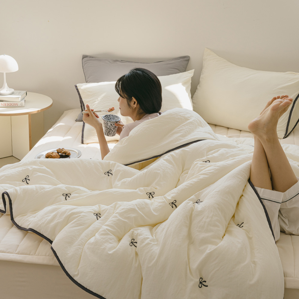 바자르 시리얼 먼지없는 극세사 이불 사계절 차렵이불 겨울 SS 베이지