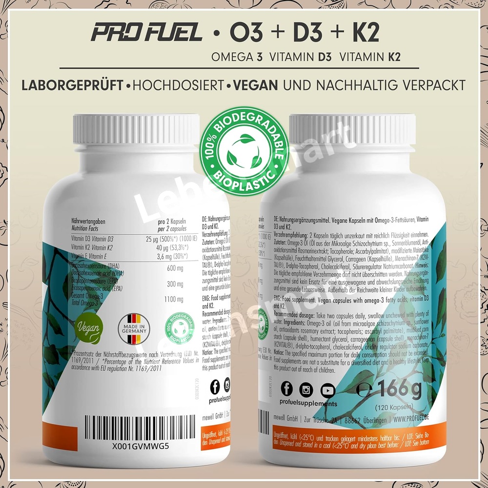 프로퓨엘 고함량 오메가3 비건 D3 K2 1100mg 90캡슐(1병) 이미지 7