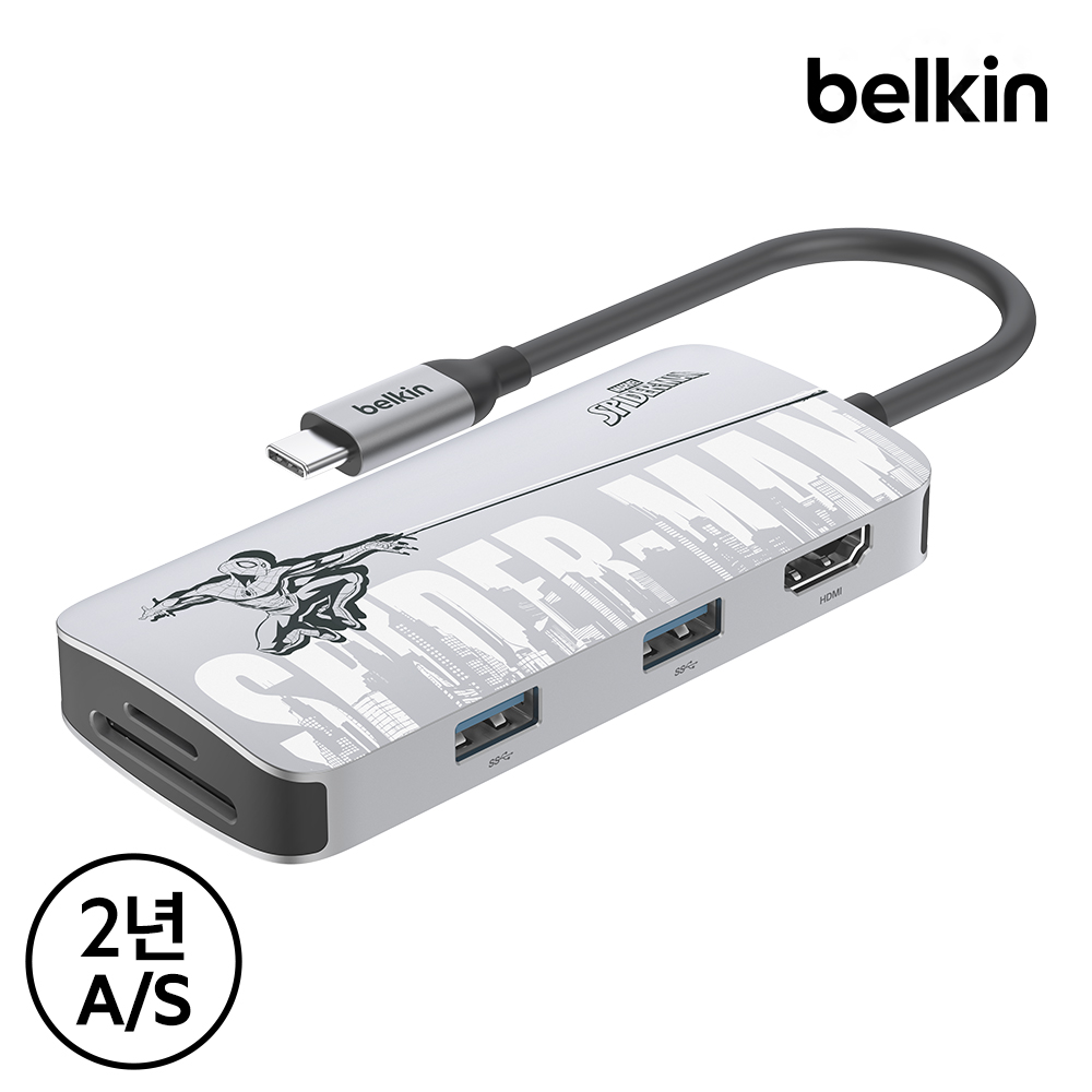 벨킨 마블 스파이더맨 5in1 USB C타입 멀티 허브 AVC007qcMV - 상세 이미지 3