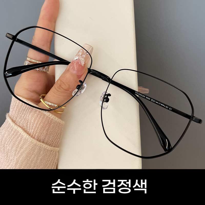 퓨어 티타늄 빅사이즈 160mm 금테 안경테 남성용 작은얼굴 만드는 빅페이스안경테 초경량 디자인 스타일 - 상세 이미지 3