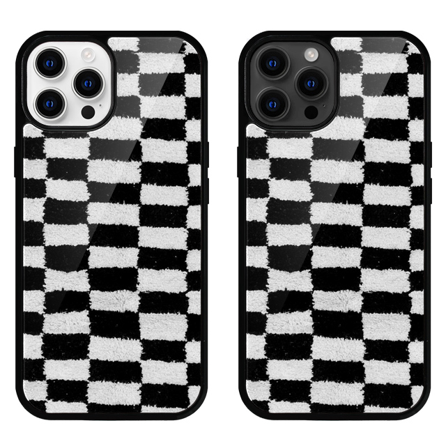 체커보드 러그 니트 글라스 범퍼 케이스 - 상품 이미지