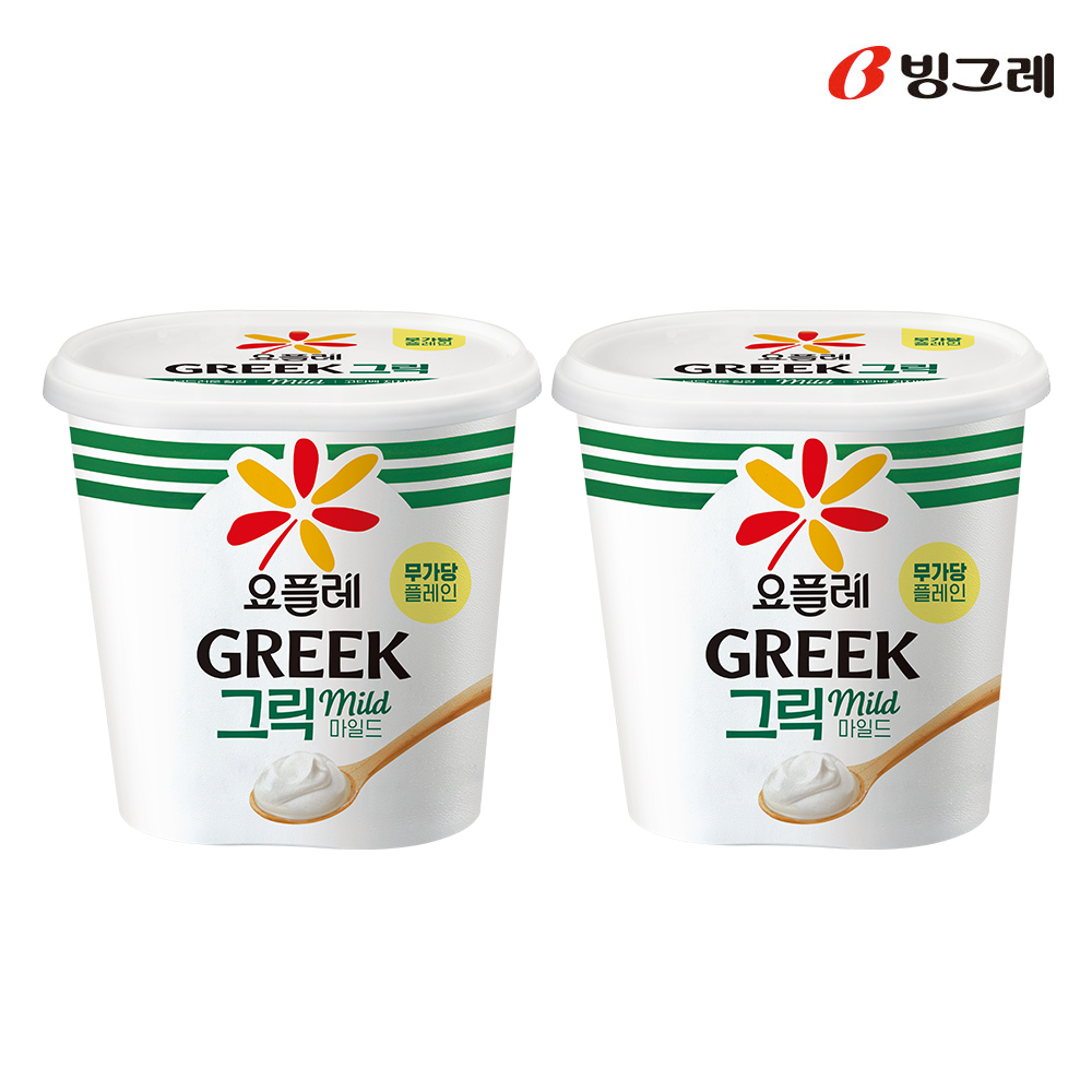 빙그레 요플레 그릭 마일드 무가당 900g 2개입 그릭요거트