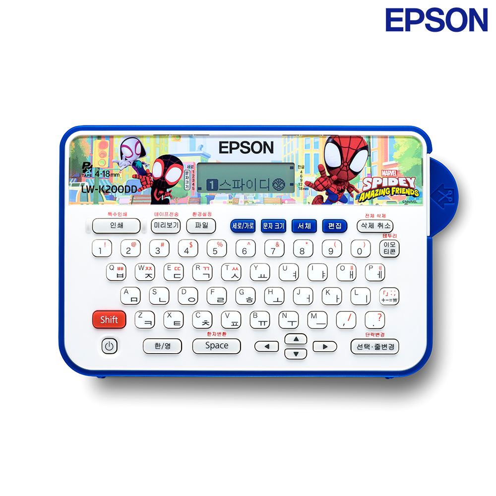 엡손 LW-K200DD 스파이더맨 휴대용 라벨프린터 + 스파이디키링