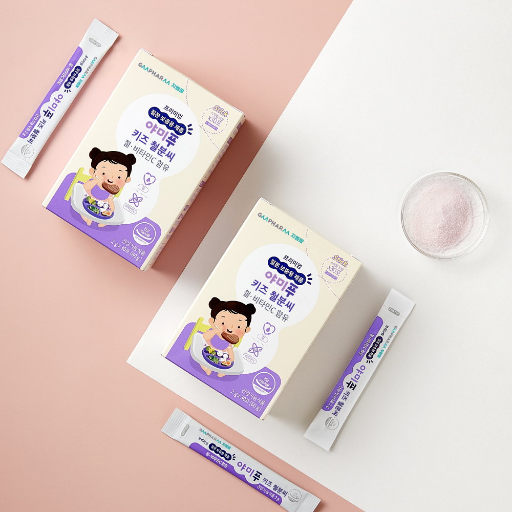 지엠팜 야미푸 키즈 철분씨 어린이 아기 철분제 유아 철분 30포, 2개