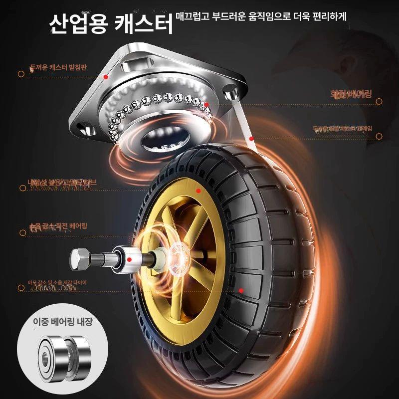 세탁물 카트 이동식 빨래통 접이식 사우나 수레 업소용 빨래 바구니 린넨 바퀴 빨래바구니 대형 강화 5바퀴형 110x65 5인치 - 상세 이미지 3