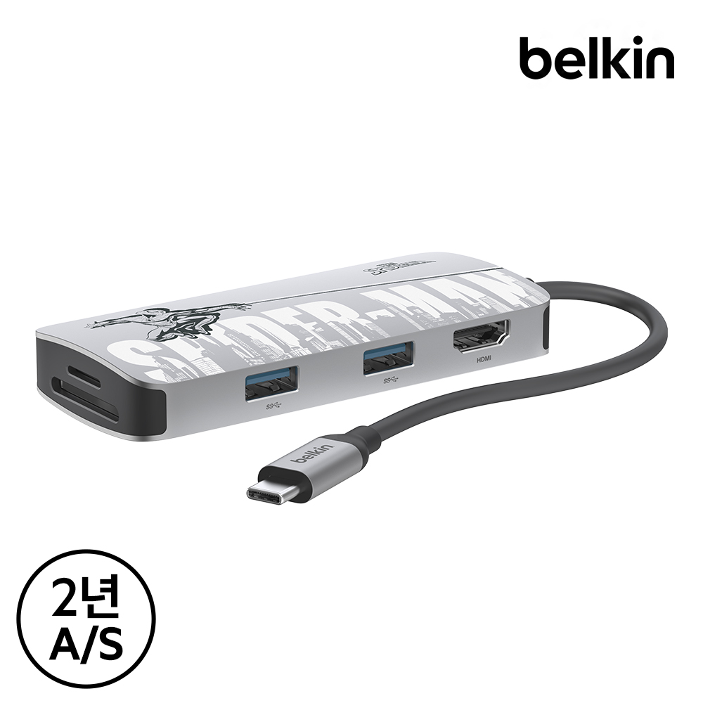 벨킨 마블 스파이더맨 5in1 USB C타입 멀티 허브 AVC007qcMV - 상세 이미지 2