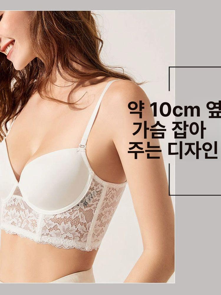 백리스 브래지어 등없는 원피스 노와이어 등파인옷 브라렛 오프숄더 여름 강력지지 브라탑 블랙 70A 32A - 상세 이미지 4