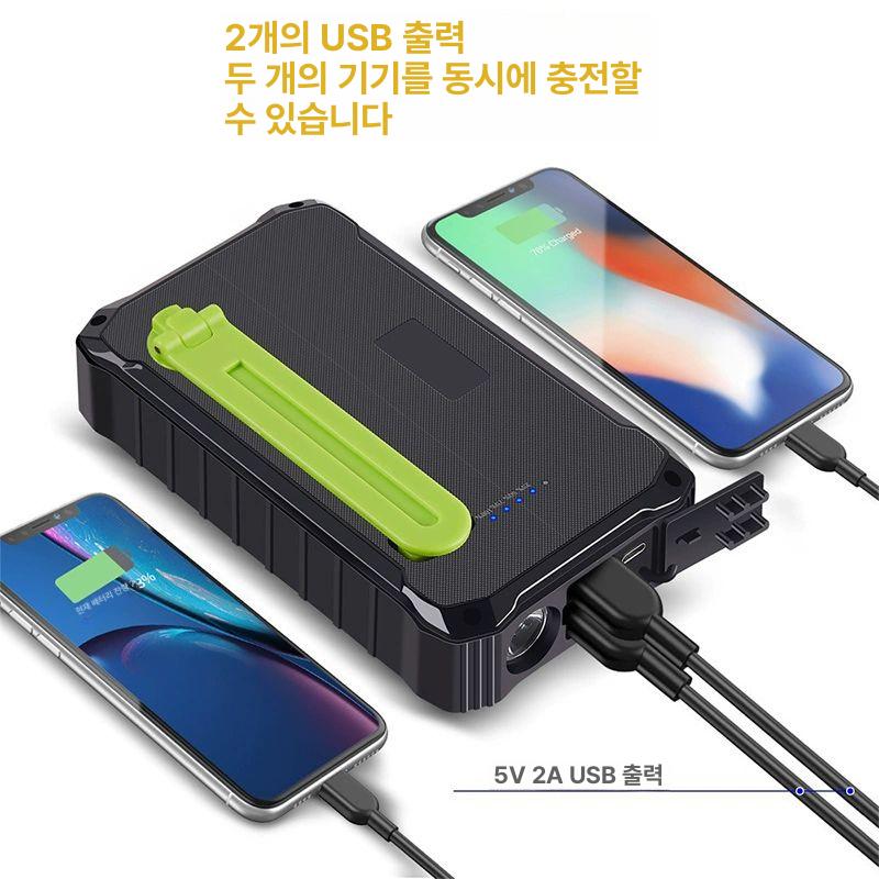 자가발전 수동발전기 태양열 휴대전화 크랭크 캠핑용 스마트폰 태양광발전 태양광패널 미니태양광 12000mAh 대용량 신모델 A - 상세 이미지 2