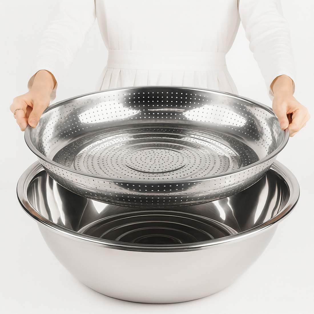 김장 채반 스텐 소쿠리 대형 광주리 바구니 업소용 야채 세척 보관 건조 채망 53cm