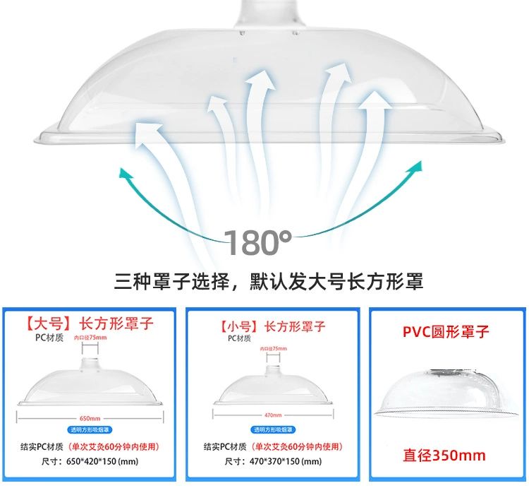 투명 후드덕트 가정용 업소용 사각 원형 대형 주방 원형 커버 내경 75MM 직경 42mm - 상세 이미지 4