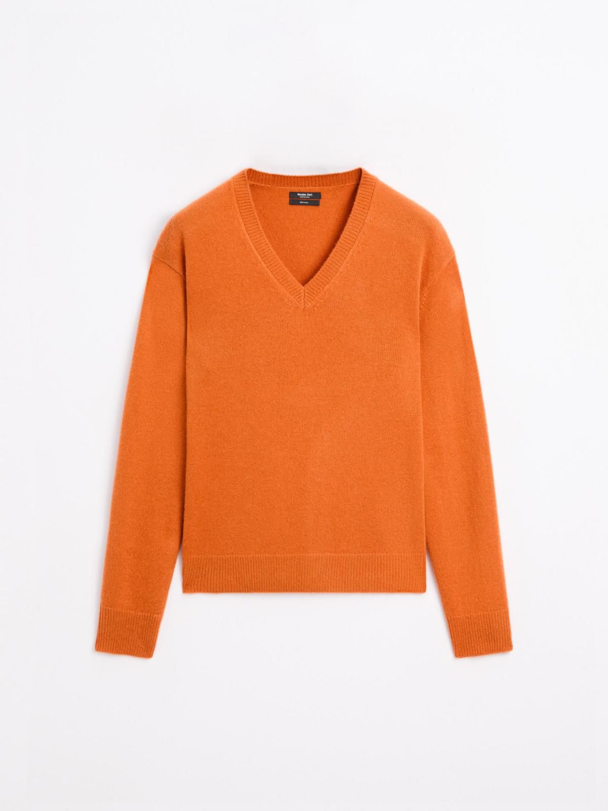 마시모두띠 오렌지 브이넥 니트 스웨터 5712/605 ORANGE - 상품 이미지