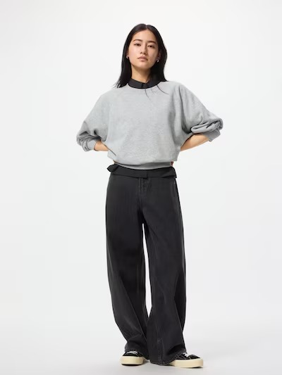 유니클로 청바지 여성용 숏기장 배기 커브 데님팬츠 480740 - 상세 이미지 3
