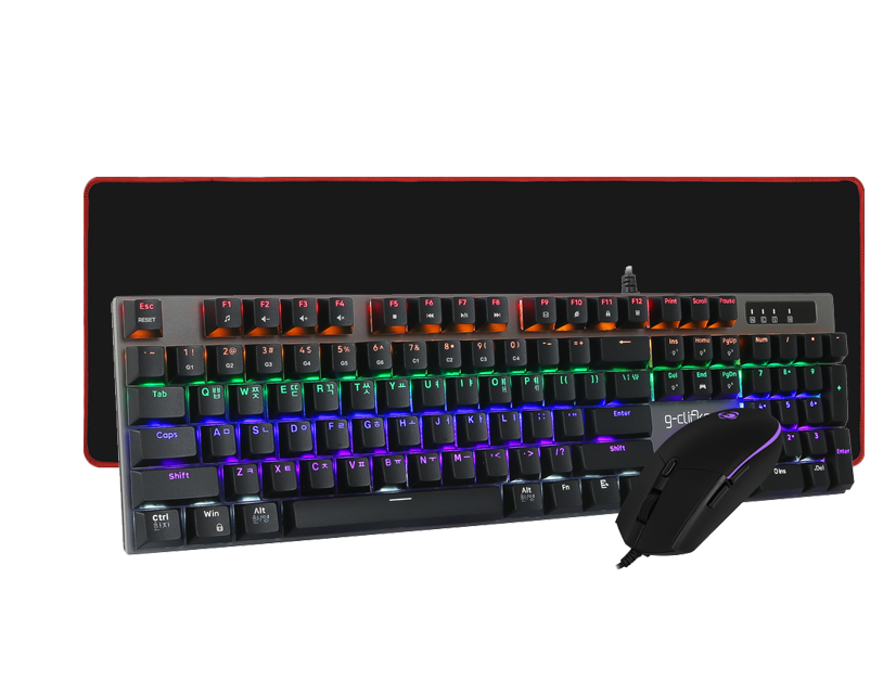 지클릭커 슈퍼히어로 GMK-510X 게이밍 기계식 키보드 마우스 with 장패드 세트 - 상세 이미지 2
