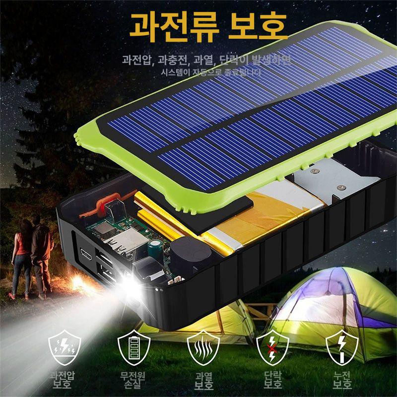 자가발전 수동발전기 태양열 휴대전화 크랭크 캠핑용 스마트폰 태양광발전 태양광패널 미니태양광 12000mAh 대용량 신모델 A - 상세 이미지 3