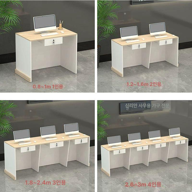 계산대 인포데스크 카운터 우회전 헬스장 매장 프론트 식당 카페 데스크 우드화이트 100x60x80cm - 상세 이미지 3