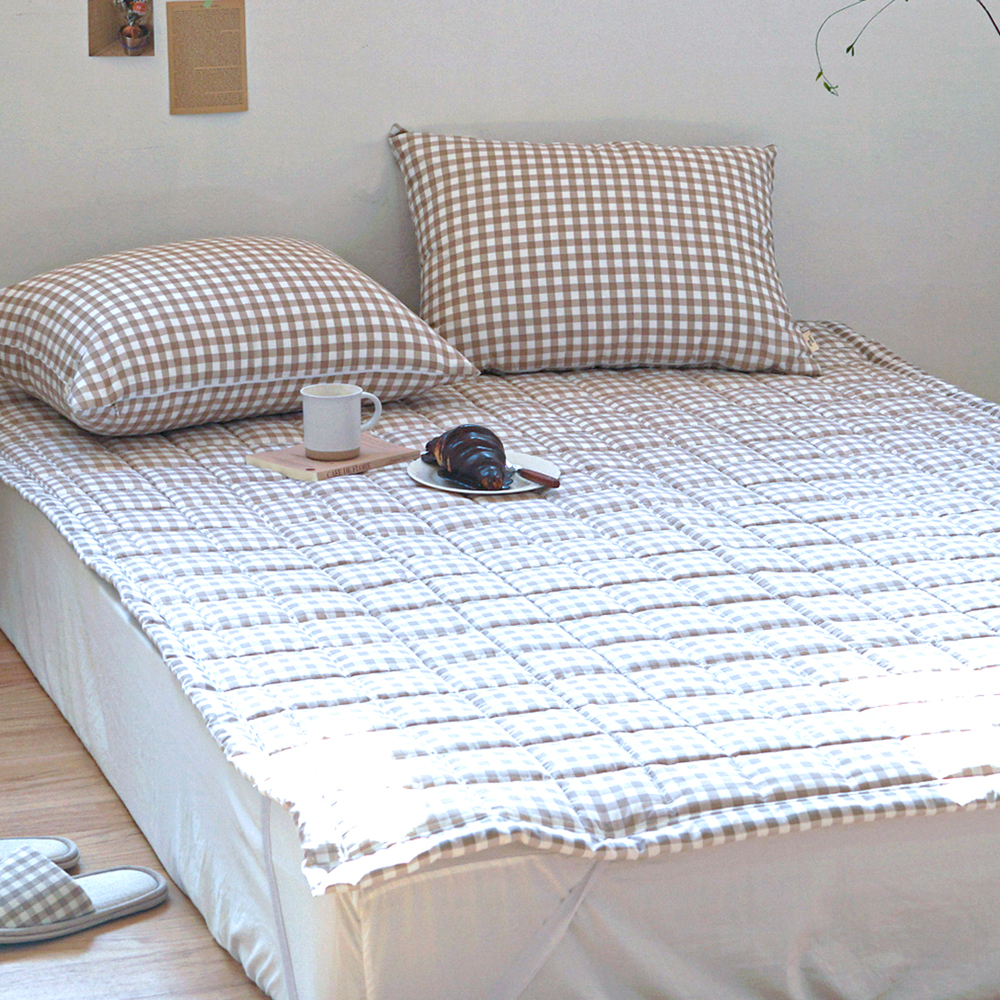 드림체크 먼지없는 사계절 고정밴딩 침대패드 초코브라운, SS(슈퍼싱글)