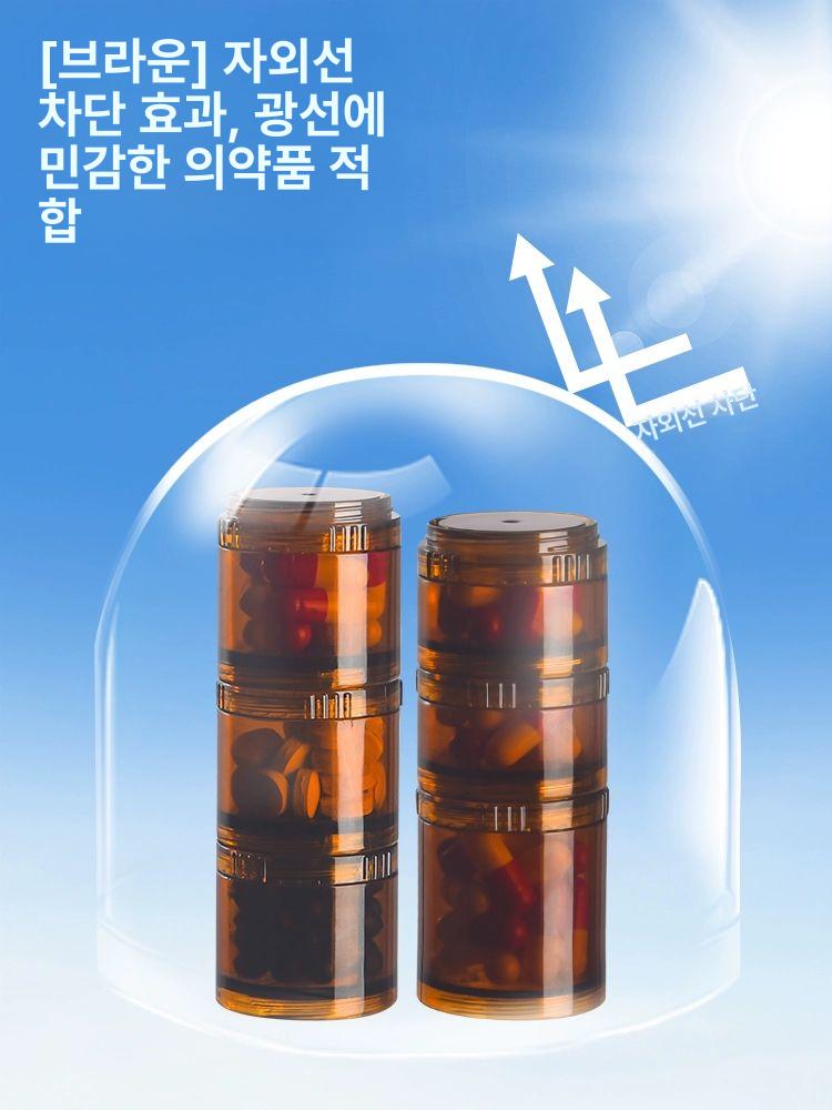 용기 그라인더 병용 및 뚜껑 프라이버시 스테인리스 투명 후추 이상적 소금 스틸 차광 브라운 미니 이중 5mlx2 - 상세 이미지 2