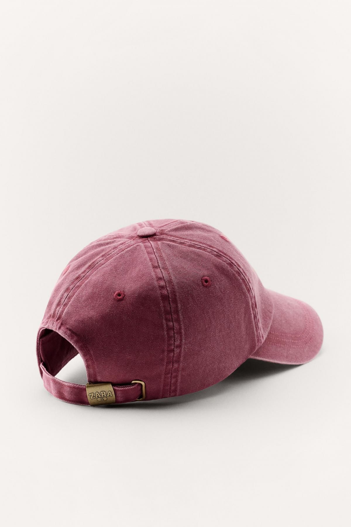 자라 50주년 베이직 코튼 바시티 캡모자 3920/610 LIGHT BURGUNDY - 상세 이미지 4