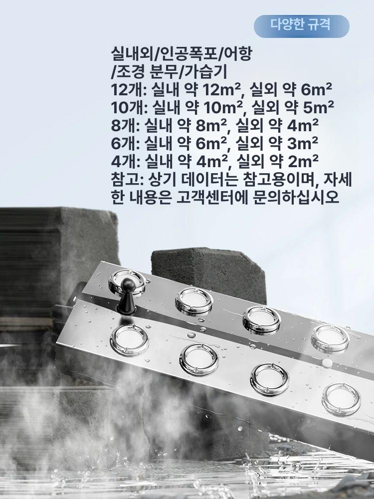 물안개 발생기 안개 인테리어 조경 분수 운치있는 8구 5미터 선+350W 방수 전원 - 상세 이미지 2