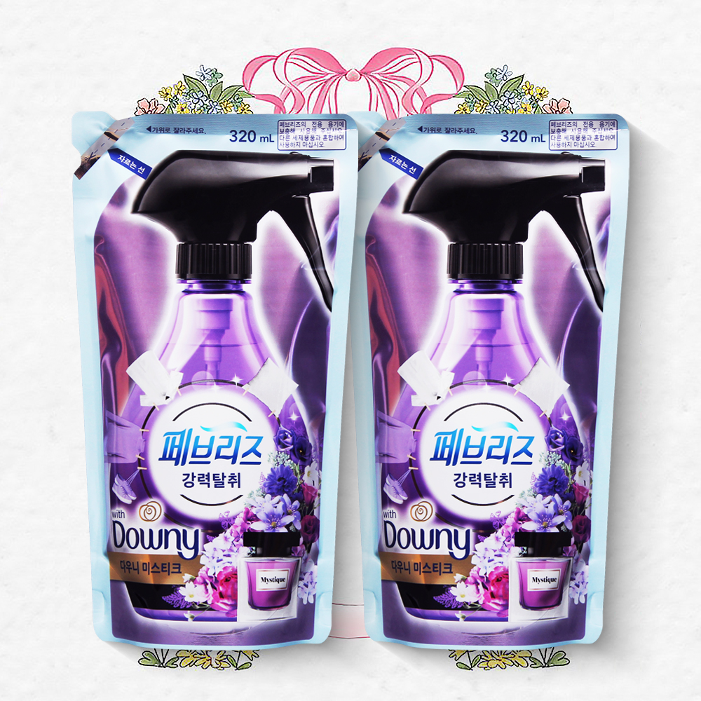 페브리즈 리필 다우니 미스티크향 섬유탈취제 320ml 2개 강력탈취 섬유향수 - 메인 이미지