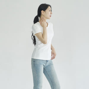 항공과 반팔 티셔츠 승무원 면접 브이넥 면접티 착용 후기 | 사이즈/핏 총정리 - 상품 이미지 2