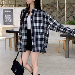 [자체제작] (MADE체형커버휘뚤마뚤지금부터 오버핏 코튼 체크 셔츠 남방... 착용 후기 | 사이즈/핏 총정리 - 상품 이미지 1