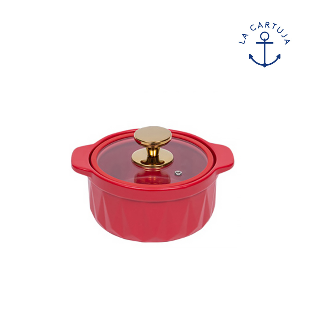 까르투하 퀀텀 세라믹 무균열 뚝배기 내열냄비 양수냄비 18cm, 레드 - 상품 이미지