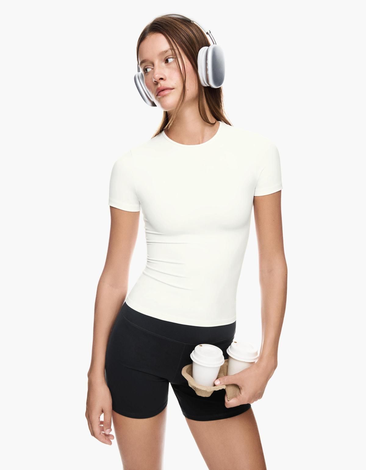 버쉬카 퀵드라이 통기성 베이직 반팔 티셔츠 7586/143 WHITE - 상세 이미지 3