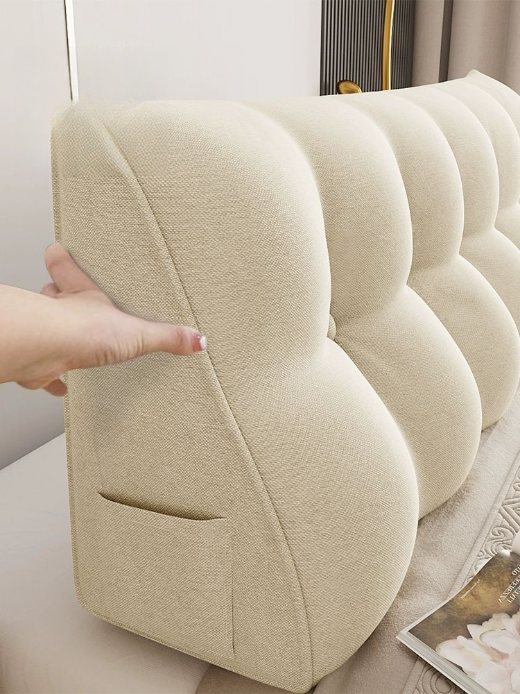쿠션 침대 헤드 대형 등받이 벽가드 소파 우유화이트 60x50X20cm - 상품 이미지