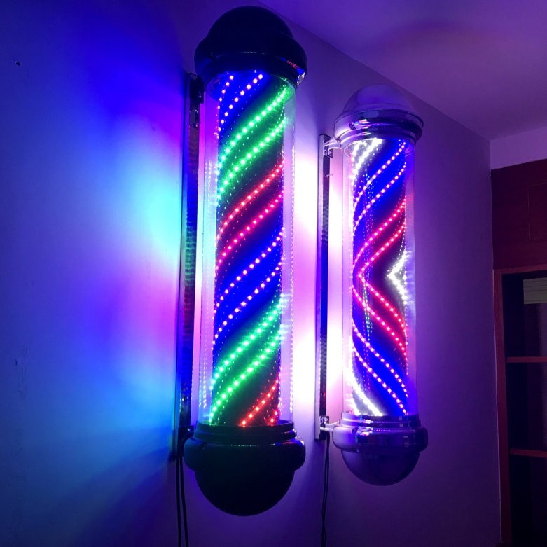 미용실간판 바버샵 싸인볼 이발소 벽걸이 조명 사인볼 Debon 외부 LED 70cm 은색 커버 - 상품 이미지