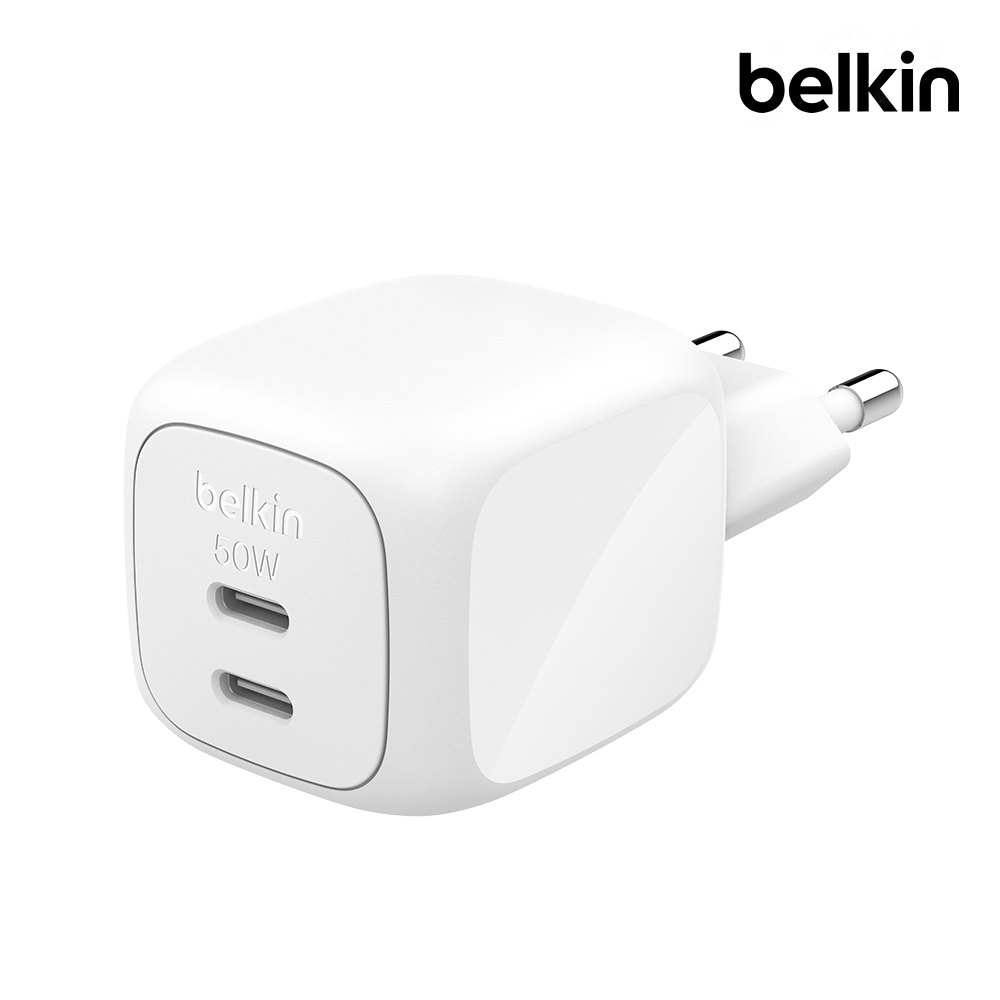 벨킨 50W 듀얼 C타입 GaN ZSP 초고속 충전기 WCH019 아이폰17 16 호환