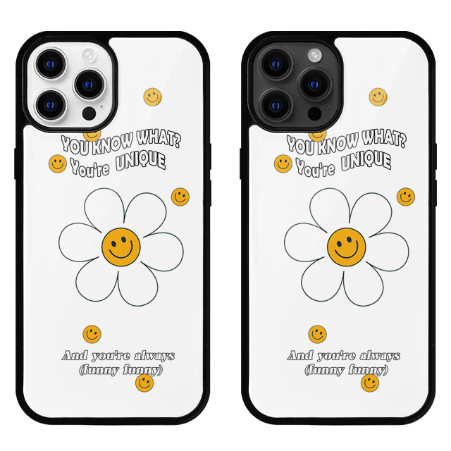 데이지 스티커 꽃 글라스 범퍼 케이스 - 상품 이미지