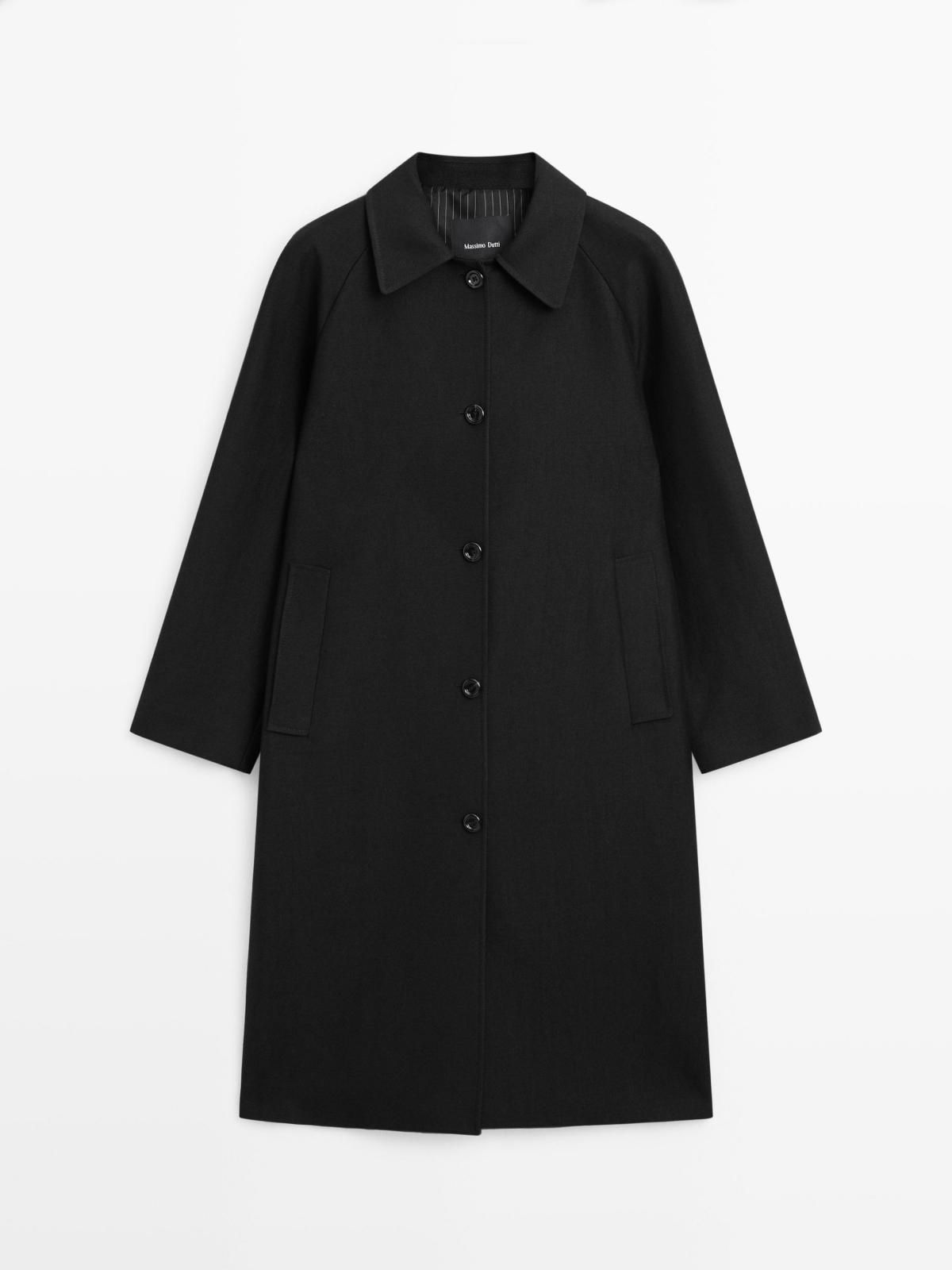 마시모두띠 울블렌드 롱 싱글 코트 6450/857 BLACK - 상품 이미지