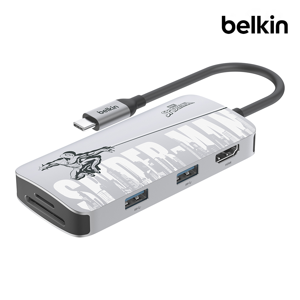 벨킨 마블 스파이더맨 5in1 USB C타입 멀티 허브 AVC007qcMV - 상품 이미지