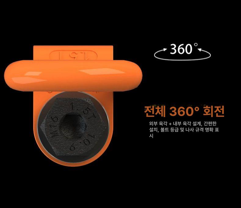 호이스트링 리프팅 회전 체인 이동식 짐벌링 크레인 나사 고강도 고리 전하 M24x3.0x36mm 인장 4t - 상세 이미지 4
