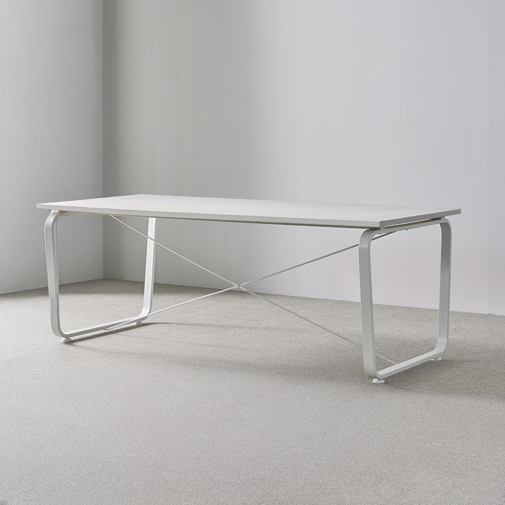 티에스퍼니처 데임 회의테이블 작업 사무용 25T 1500x900mm, 화이트+올화이트/타공 - 상세 이미지 3