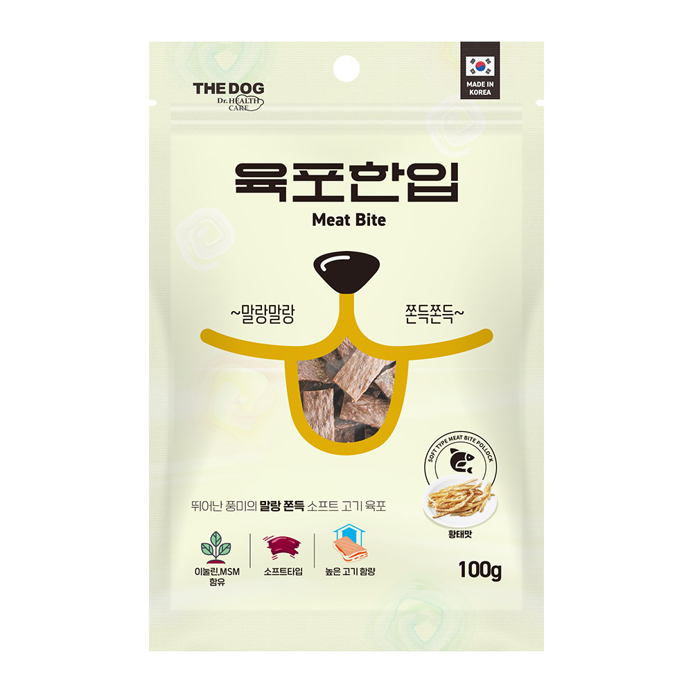 더독 육포한입 황태, 100g, 1개 - 메인 이미지