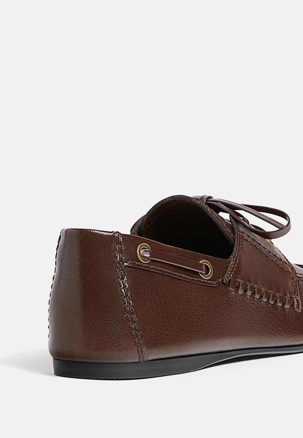스트라디바리우스 베이직 스티치 레이스업 브라운 로퍼 9648/670 BROWN - 상세 이미지 3