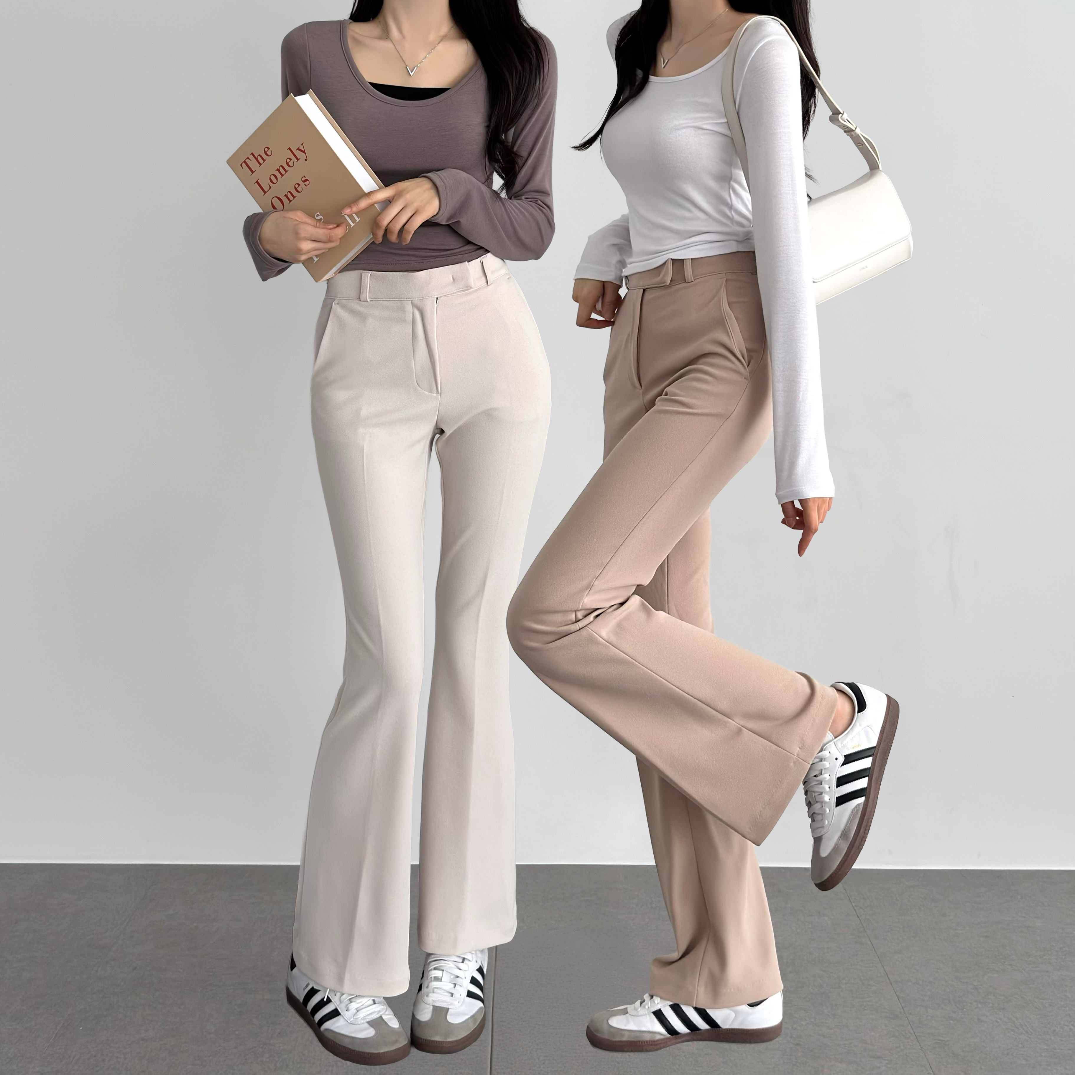 밴딩슬랙스 구김없는 여자슬랙스 키작녀바지 정장바지 - 상품 이미지