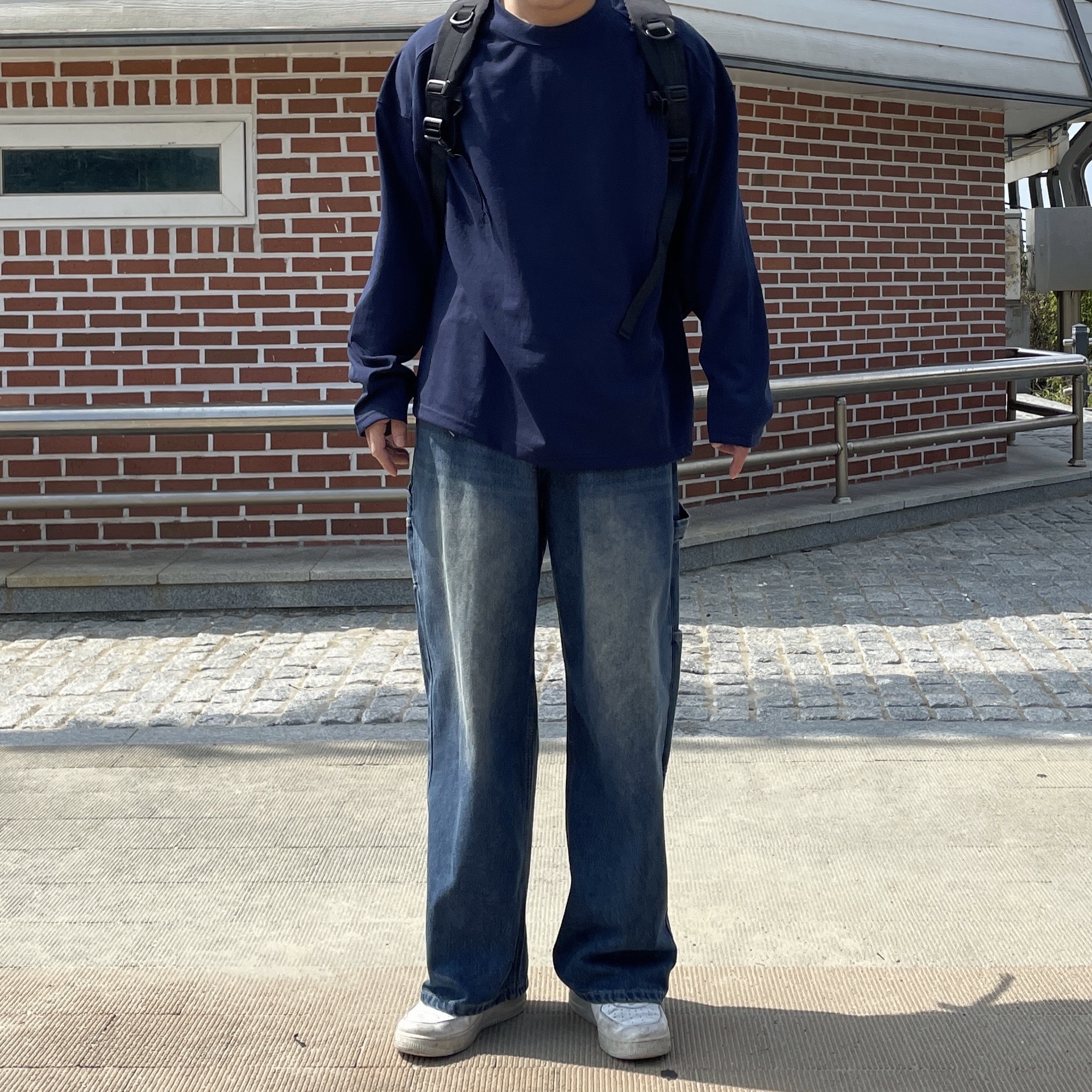남자흰티 수피마티셔츠 무지티셔츠 남자오버핏긴팔 이미지 8